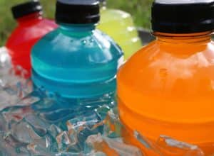 PROS AND CONS OF FUNCTIONA BEVERAGES: DIFFERENT COLORED FUNCTIONAL BEVERAGES IN AN ICE BATH