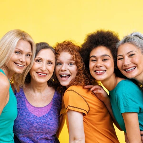 HEALTHSPAN VS LIFESPAN: 5 WOMANOF DIFFERENT AGES SMILING